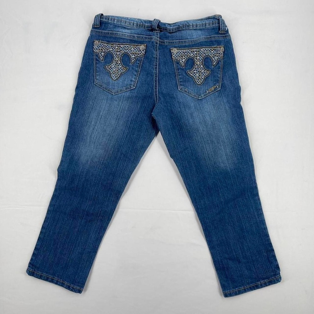 Y2K Southpole Low Rise Capri Denim Jeans Vintage Studded Grunge Summer 26‎ 3